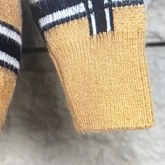 Burberry Beige and Black Checkered Cardigan